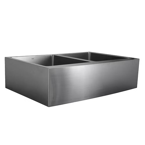 Nantucket Sinks APRON332210-DBL-SR 33" Double Bowl Farmhouse Apron Front Stainless Steel Kitchen Sink (image 5)