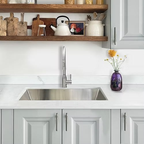 Nantucket Sinks SR3219-16 32" pro series large rectangle single bowl undermount small radius stainless steel kitchen sink (image 5)