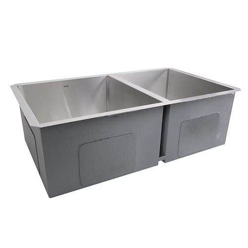 Nantucket Sinks ZR3219-OS-16 32" Pro Series 60/40 Offset Double bowl Undermount Zero Radius Stainless Steel Kitchen Sink