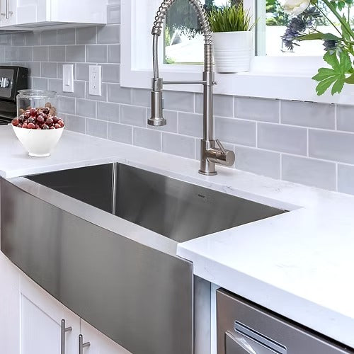 Nantucket Sinks Apron302010SR-16 30" Pro Series Single Bowl Farmhouse Apron Front Stainless Steel Kitchen Sink (image 5)