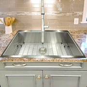 Nantucket Sinks ZR3322-S-16 33" Large Single Bowl Self Rimming Zero Radius Stainless Steel Drop In Kitchen Sink, 1 Hole (image 5)