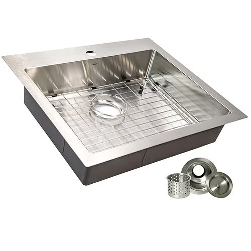 Nantucket Sinks SR2522-5.5-16 Pro Series Small Radius Topmount Single Hole ADA Kitchen Sink (image 6)