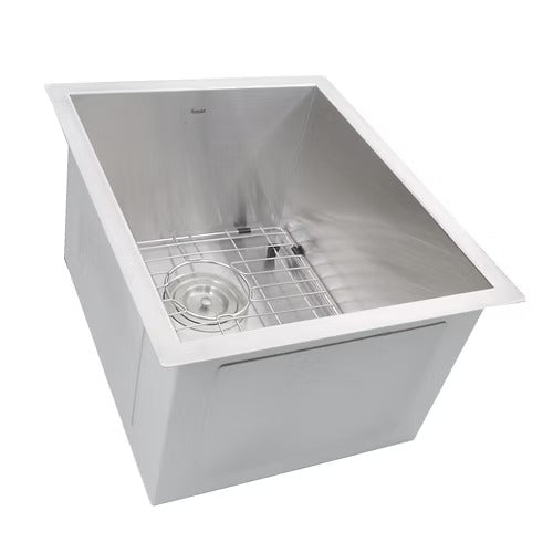 Nantucket Sinks ZR1815 15" Pro Series Rectangle Undermount Zero Radius Stainless Steel Bar/Prep Sink (image 7)