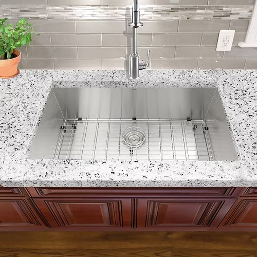 Nantucket Sinks ZR3219-16 32" Pro Series Large Rectangle Single Bowl Undermount Zero Radius Stainless Steel Kitchen Sink