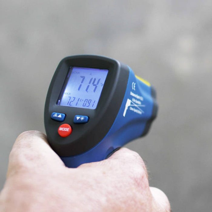 Tramex Flooring Installation Quick Check Plus Kit - IQCPK Image of the Tramex Flooring Installation Quick Check Plus Kit being used to assess moisture levels in flooring materials, featuring a handheld meter and a display showing readings.