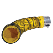 J&D Confined Space Ventilator fan with the yellow 20' duct attached at the cuff