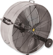 J&D Galvanized drum fan, angled view showing the cord wrap and wheel