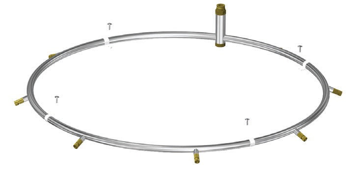 J&D HPF fog ring kit, a stainless ring with brass high-pressure nozzles and an inlet fitting