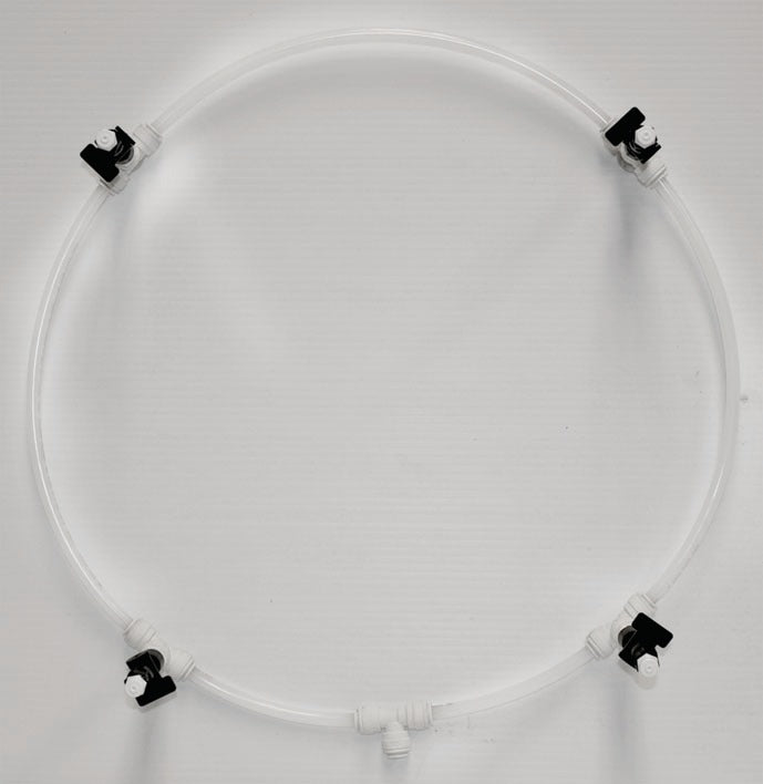 J&D rigid poly mist ring with four black nozzles