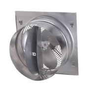 J&D Twister exhaust fan, galvanized housing and butterfly shutter side