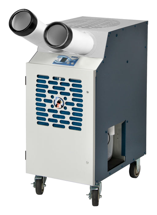 KwiKool KPAC II 1411 spot cooler with two white air chutes, front three-quarter view