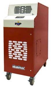 KwiKool PHP KPHP1811-3 red heat pump spot cooler, three-quarter view from the left