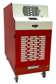 KwiKool PHP KPHP2211-3 red heat pump spot cooler, three-quarter view from the left