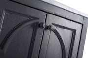 Laviva 313613-24G-BW Odyssey 24" Maple Grey vanity with Black Wood marble top, door and hardware close-up