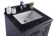 Laviva 313613-24G-BW Odyssey 24" Maple Grey vanity with Black Wood marble top, countertop and sink close-up