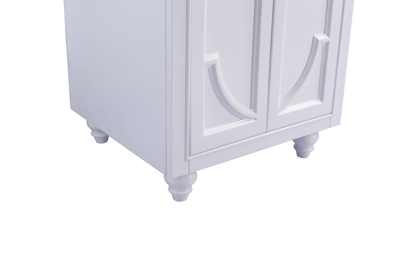 Laviva 313613-24W Odyssey 24" White vanity cabinet, cabinet corner and leg close-up