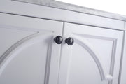 Laviva 313613-30W-WC Odyssey 30" White vanity with White Carrara marble top, door and hardware close-up