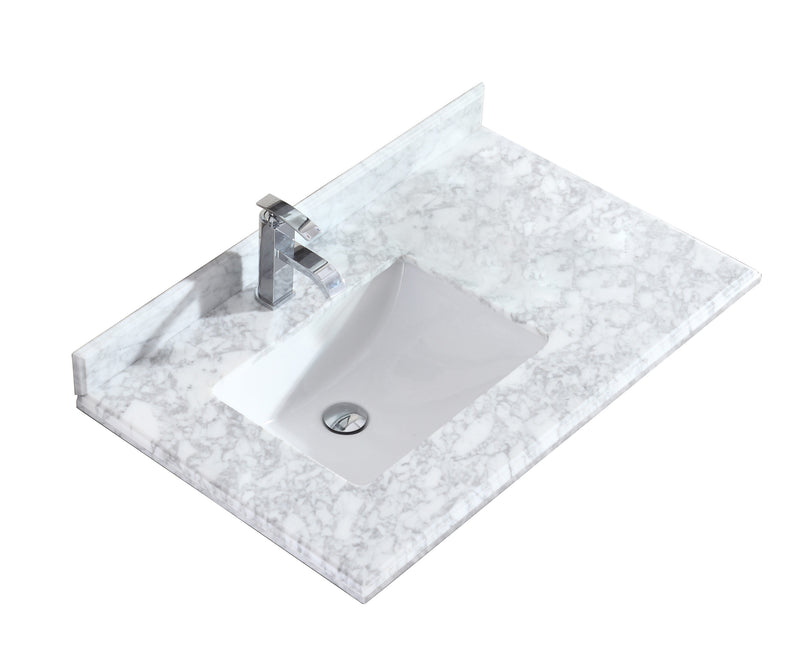 Laviva 313613-36-WC Odyssey 36" White marble countertop, front view on a white background