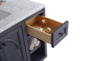 Laviva 313613-36G Odyssey 36" Maple Grey vanity cabinet, open drawer close-up