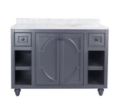 Laviva 313613-48G-WC Odyssey 48" Maple Grey vanity with White Carrara marble top, front view on a white background