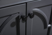 Laviva 313613-60G-WC Odyssey 60" Maple Grey double vanity with White Carrara marble top, door and hardware close-up