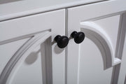 Laviva 313613-60W-MW Odyssey 60" White double vanity with Matte White solid surface top, door and hardware close-up