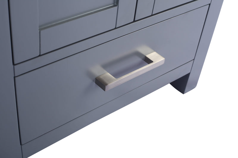 Laviva 313ANG-24G-BW Wilson 24" Grey vanity with Black Wood marble top, drawer handle close-up