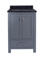 Laviva 313ANG-24G-BW Wilson 24" Grey vanity with Black Wood marble top, front view on a white background
