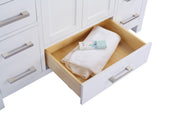 Laviva 313ANG-48W Wilson 48" White vanity cabinet, angled view with the drawer open