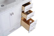 Laviva 313ANG-48W Wilson 48" White vanity cabinet, side drawers open