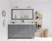 Laviva 313ANG-60G-MW Wilson 60" Grey double vanity with Matte White solid surface top, wide room view in a bathroom