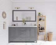 Laviva 313ANG-60G-WC Wilson 60" Grey double vanity with White Carrara marble top, wide room view in a bathroom