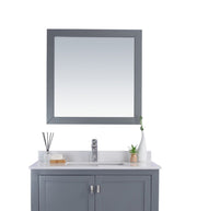 Laviva 313FF-3030G Sterling 30" Grey mirror, hung above a vanity in a bathroom