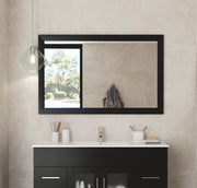 Laviva 313FF-4830E Sterling 48" Espresso mirror, hung above a vanity in a bathroom
