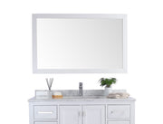 Laviva 313FF-4830W Sterling 48" White mirror, front view hung above a vanity