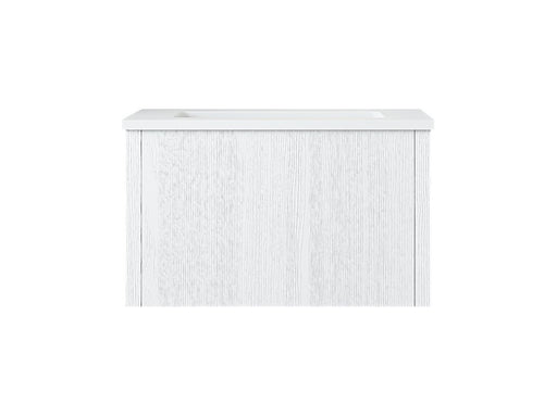 Laviva 313LGN-24AW-MW Legno 24" Alabaster White vanity with Matte White solid surface top, front view on a white background