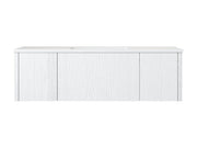 Laviva 313LGN-48AW-MW Legno 48" Alabaster White vanity with Matte White solid surface top, front view on a white background