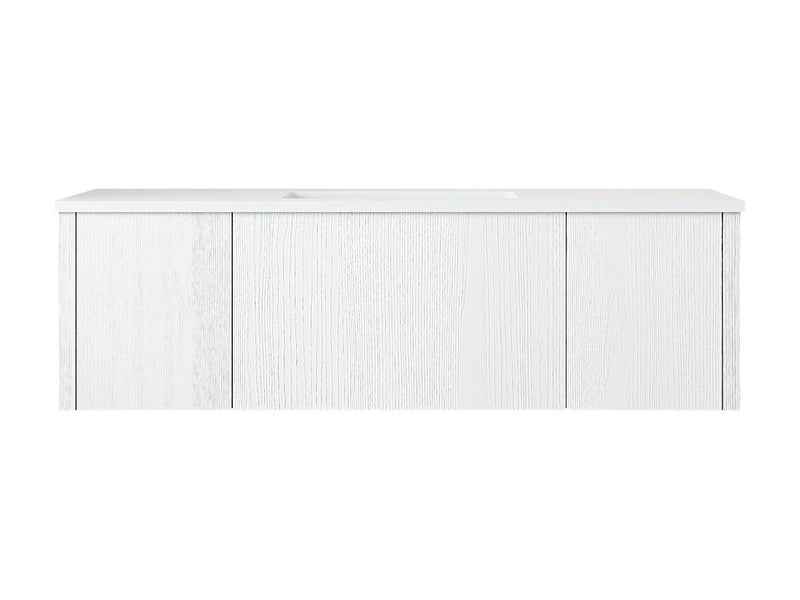 Laviva 313LGN-48AW-MW Legno 48" Alabaster White vanity with Matte White solid surface top, front view on a white background