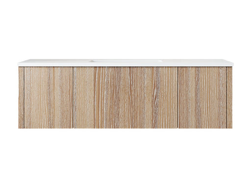 Laviva 313LGN-48WG-MW Legno 48" Weathered Grey vanity with Matte White solid surface top, front view on a white background