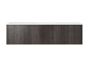 Laviva 313LGN-54CR-MW Legno 54" Carbon Oak vanity with Matte White solid surface top, front view on a white background