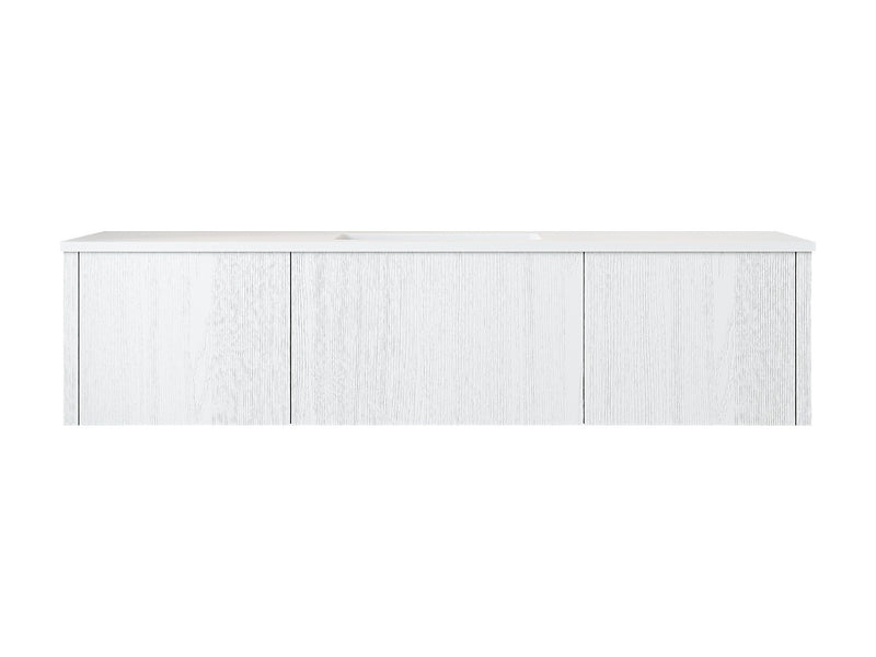 Laviva 313LGN-60CAW-MW Legno 60" Alabaster White vanity with Matte White solid surface top, front view on a white background