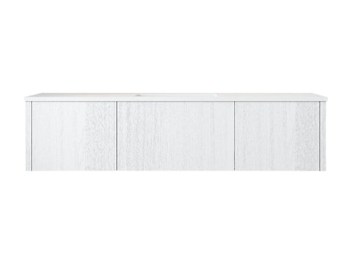 Laviva 313LGN-60CAW-MW Legno 60" Alabaster White vanity with Matte White solid surface top, front view on a white background