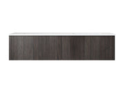 Laviva 313LGN-60DCR-MW Legno 60" Carbon Oak double vanity with Matte White solid surface top, front view on a white