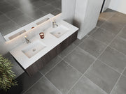 Laviva 313LGN-60DCR-MW Legno 60" Carbon Oak double vanity with Matte White solid surface top, top and sink from above