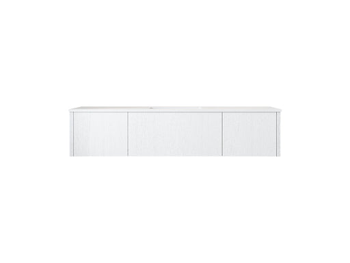 Laviva 313LGN-66AW-MW Legno 66" Alabaster White vanity with Matte White solid surface top, front view on a white background