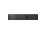 Laviva 313LGN-72DCR-MW Legno 72" Carbon Oak double vanity with Matte White solid surface top, front view on a white