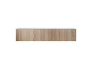 Laviva 313LGN-72DWG-MW Legno 72" Weathered Grey double vanity with Matte White solid surface top, front view on a white