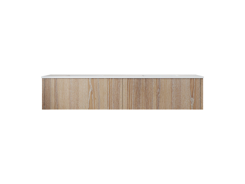 Laviva 313LGN-72DWG-MW Legno 72" Weathered Grey double vanity with Matte White solid surface top, front view on a white