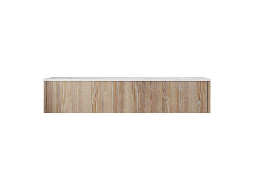 Laviva 313LGN-72DWG-MW Legno 72" Weathered Grey double vanity with Matte White solid surface top, front view on a white