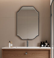 Laviva 313MFGAT-2436MB Gatsby 24" x 36" Matte Black mirror, installed above a vanity